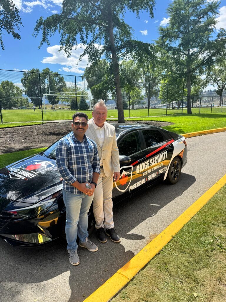 Ridge Security owner with Mayor of Kelowna